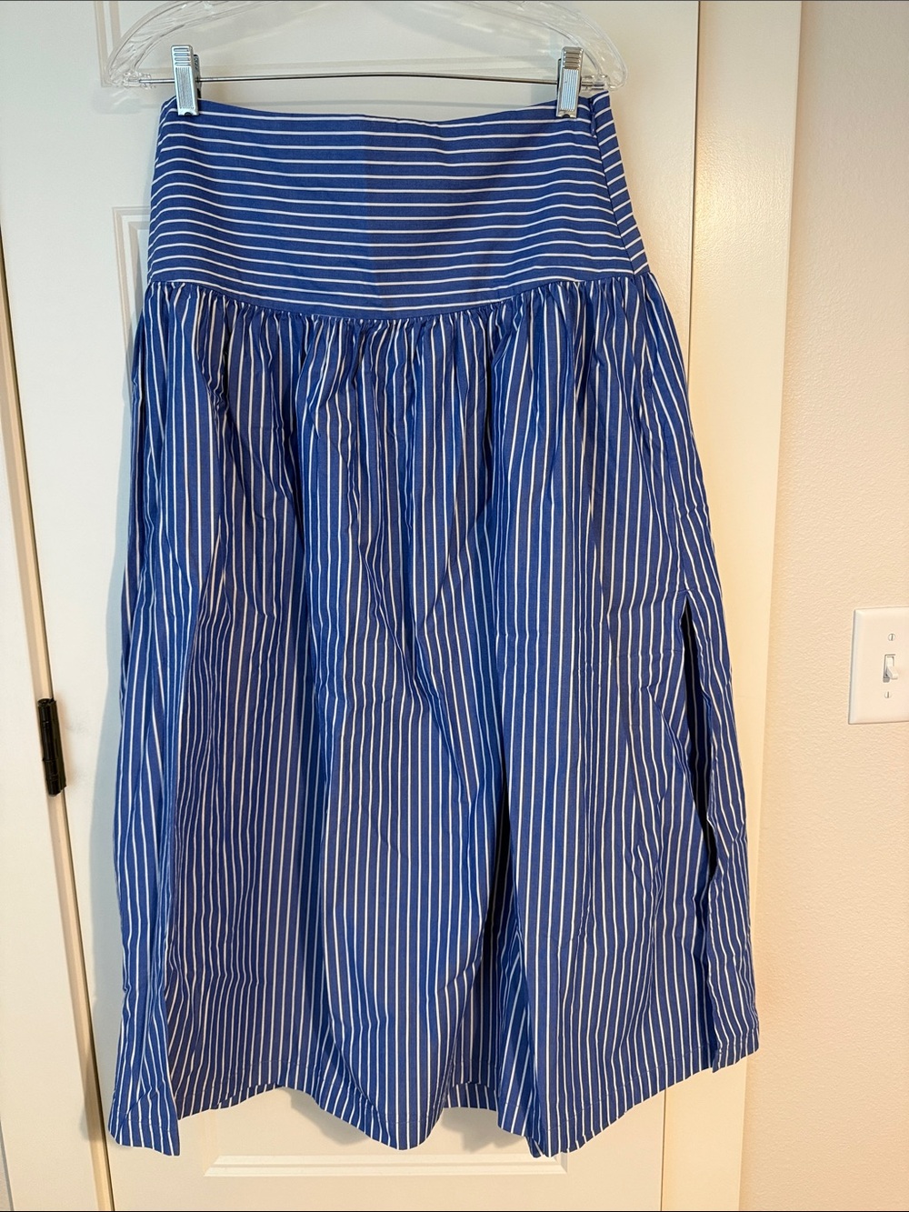 GAP Blue and White poplin drop waist maxi skirt (matching set) top also availabl